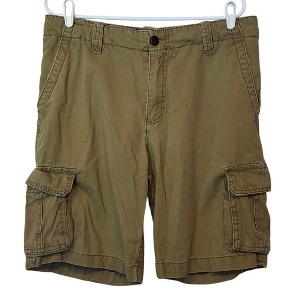 Aeropostale Mens Tan Cargo Shorts Size 34 Pockets Drawstring Utility Casual - Picture 1 of 13